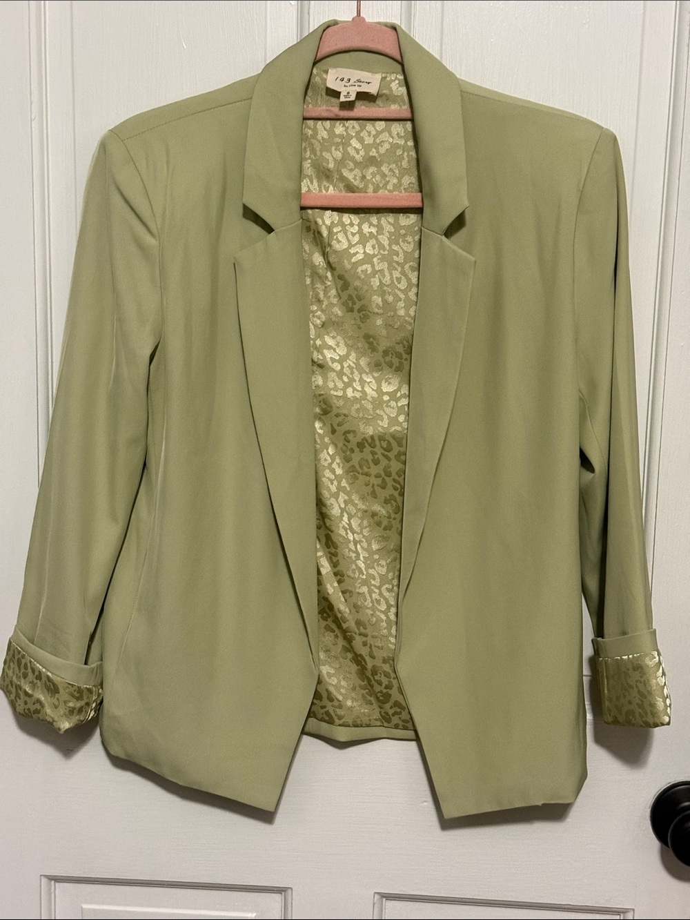 1.4.3. Story by Line Up Olive Green Open-Front Blazer